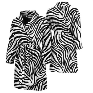 Zebra Skin Pattern Men'S Bathrobe