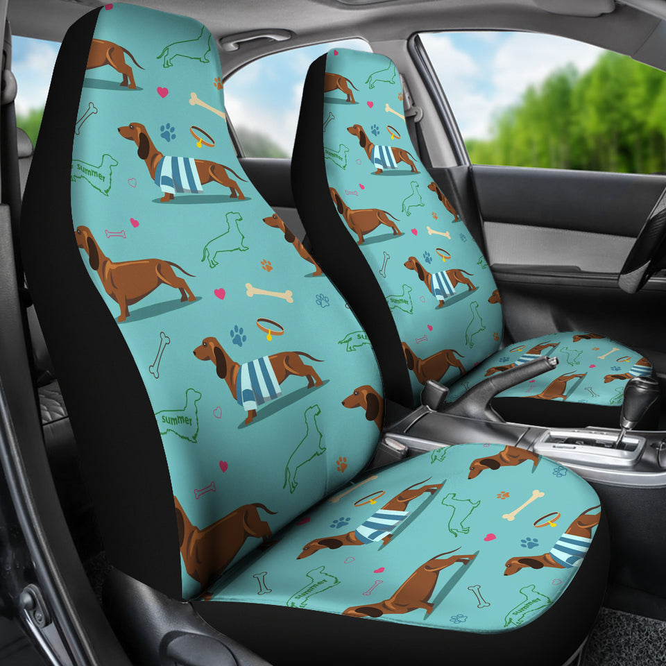 Dachshund Decorative Background Universal Fit Car Seat Covers