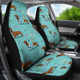 Dachshund Decorative Background Universal Fit Car Seat Covers