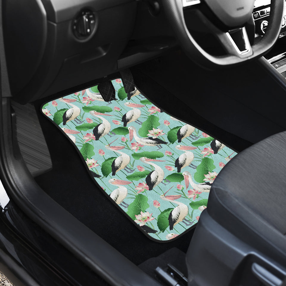 Pelican Pattern Print Design 01 Front and Back Car Mats