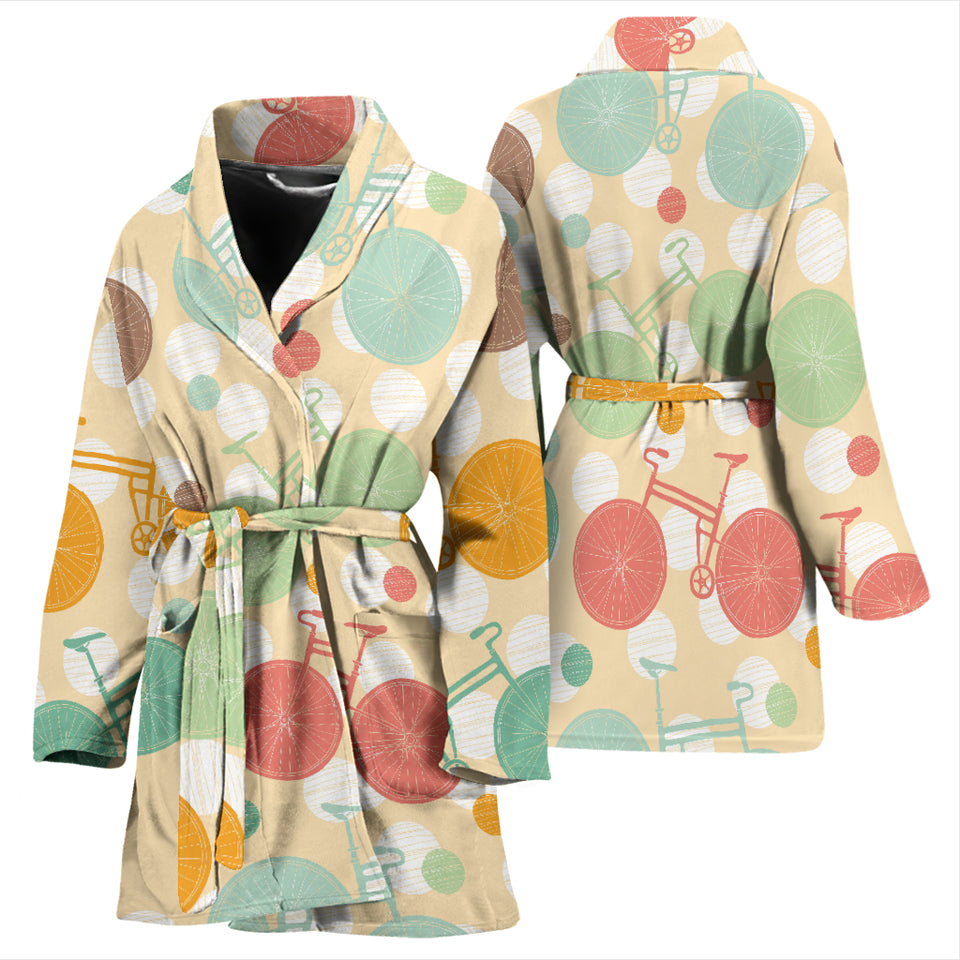 Bicycle Pattern Print Design 01 Women's Bathrobe