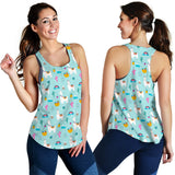 Llama alpaca cactus leaves pattern Women Racerback Tank Top