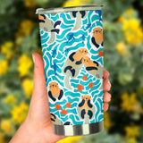 Cute Sea Otters Fishe Sea Urchin Pattern Tumbler