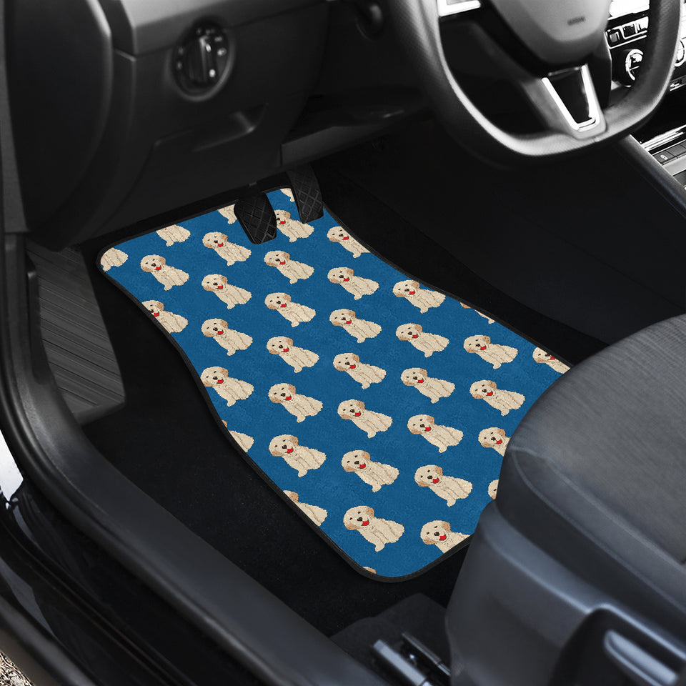 Golden Retriever Pattern Print Design 03 Front and Back Car Mats