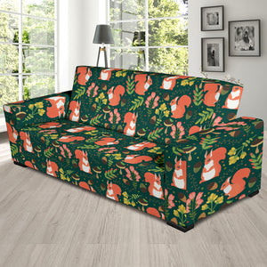 Squirrel Pattern Print Design 03  Sofa Slipcover