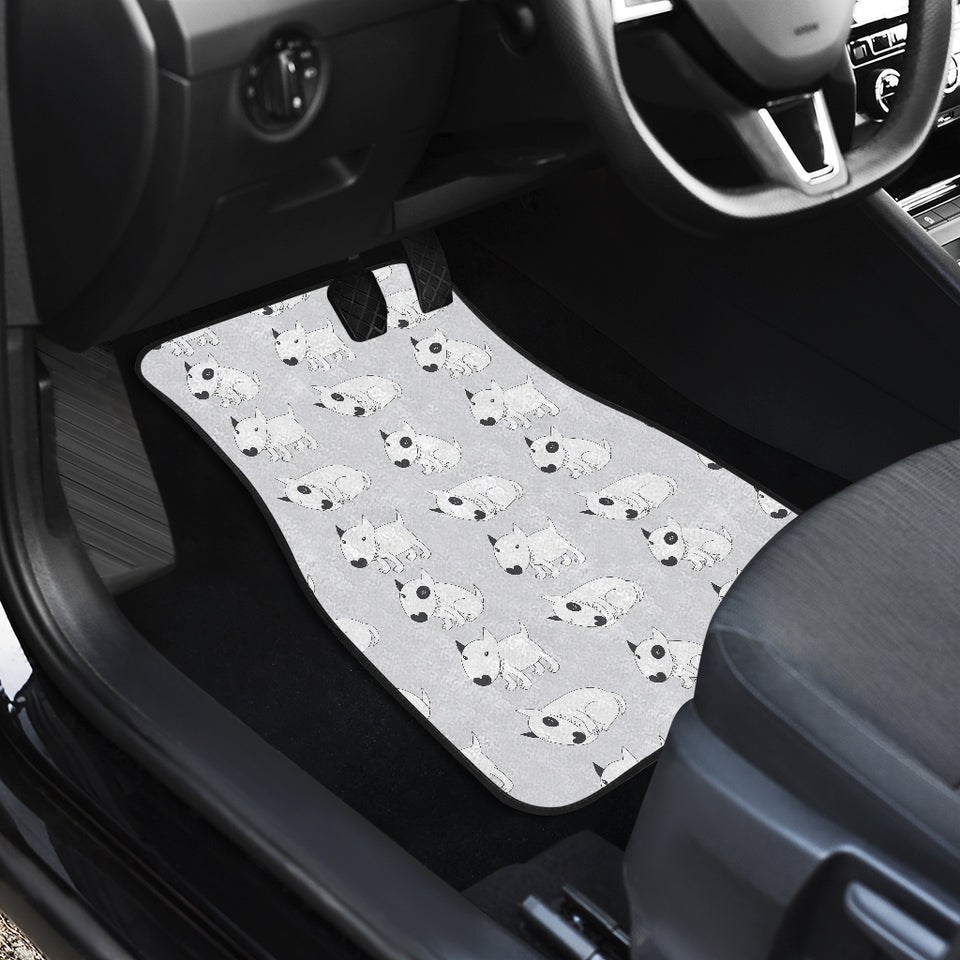Bull Terrier Pattern Print Design 01 Front Car Mats