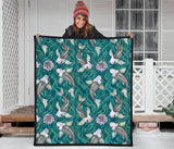 Koi Fish Carp Fish Lotus Pattern Premium Quilt