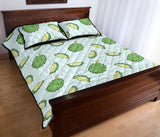 Durian pattern blue background Quilt Bed Set