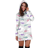 Helicopter Plane Pattern Women'S Hoodie Dress