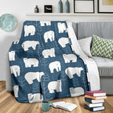 Polar Bear Mother Her Child Pattern Premium Blanket