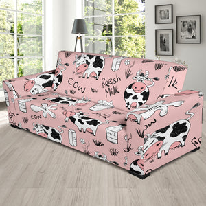 Cows Milk Product Pink Background Sofa Slipcover