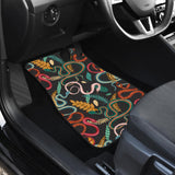 Colorful Snake Plant Pattern Front And Back Car Mats