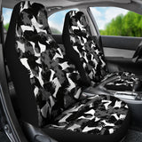 Crow Illustration Pattern Universal Fit Car Seat Covers