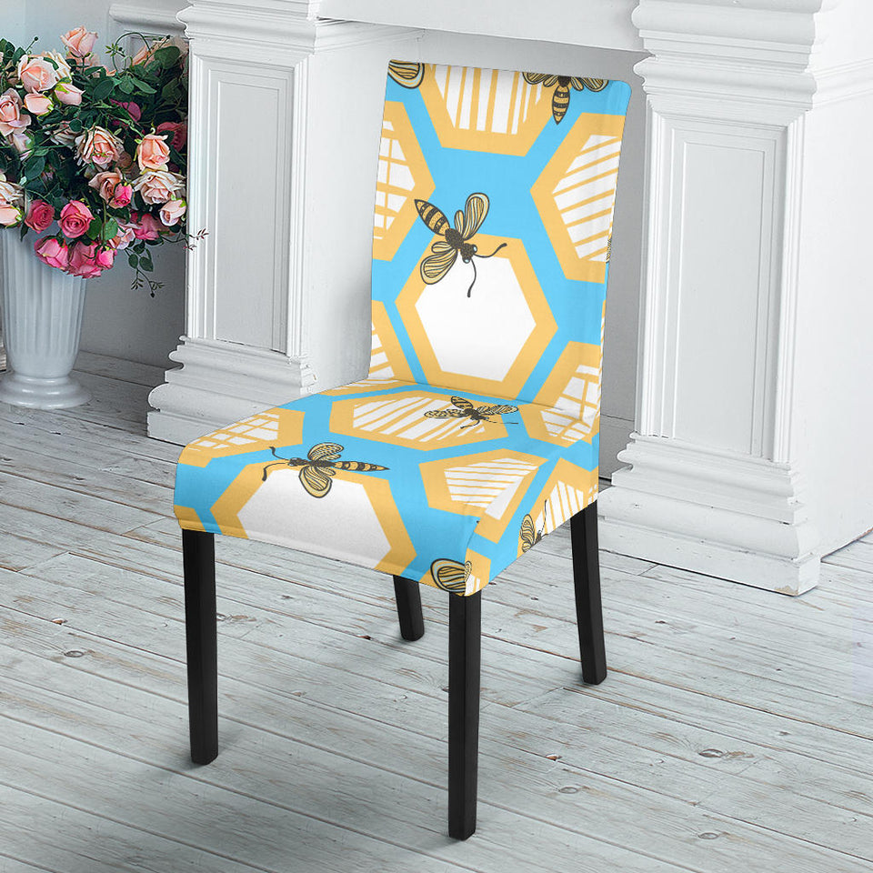 Bee Honeycomb Pattern Dining Chair Slipcover