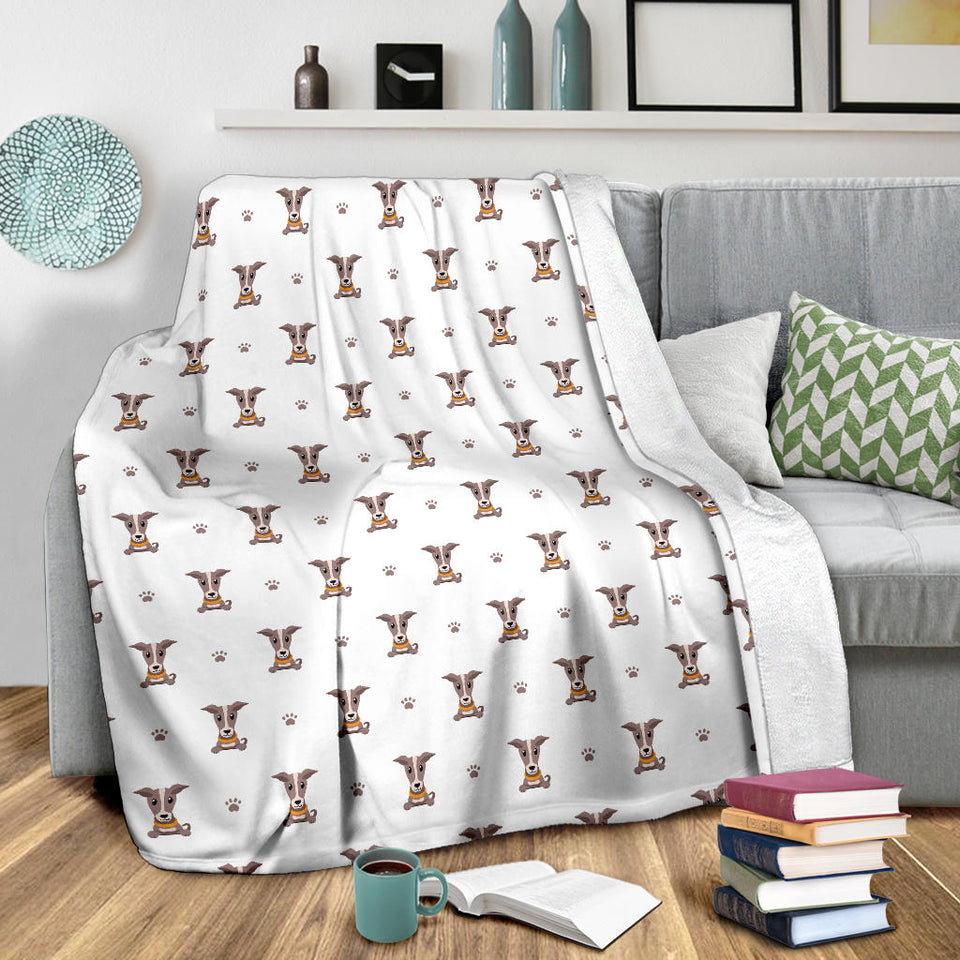 Greyhound Pattern Print Design 05 Premium Blanket