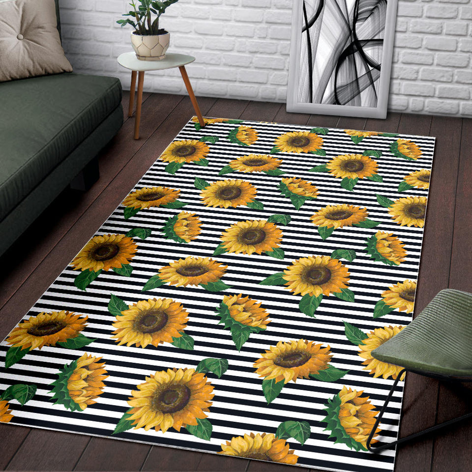 Sunflowers Ribbon Background Area Rug