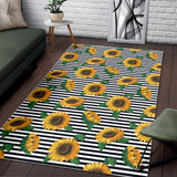 Sunflowers Ribbon Background Area Rug