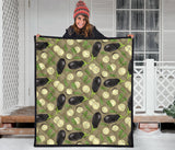 Eggplant Pattern Print Design 02 Premium Quilt