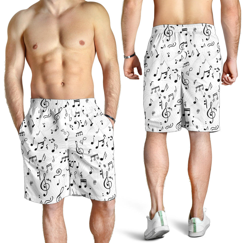 Music Notes Pattern Print Design 04 Men Shorts