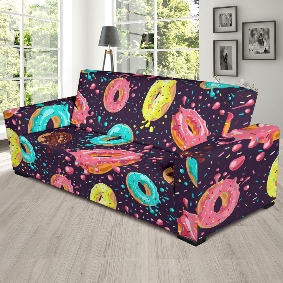 Colorful Donut Glaze Pattern Sofa Slipcover