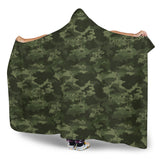 Digital Green Camo Camouflage Pattern Hooded Blanket