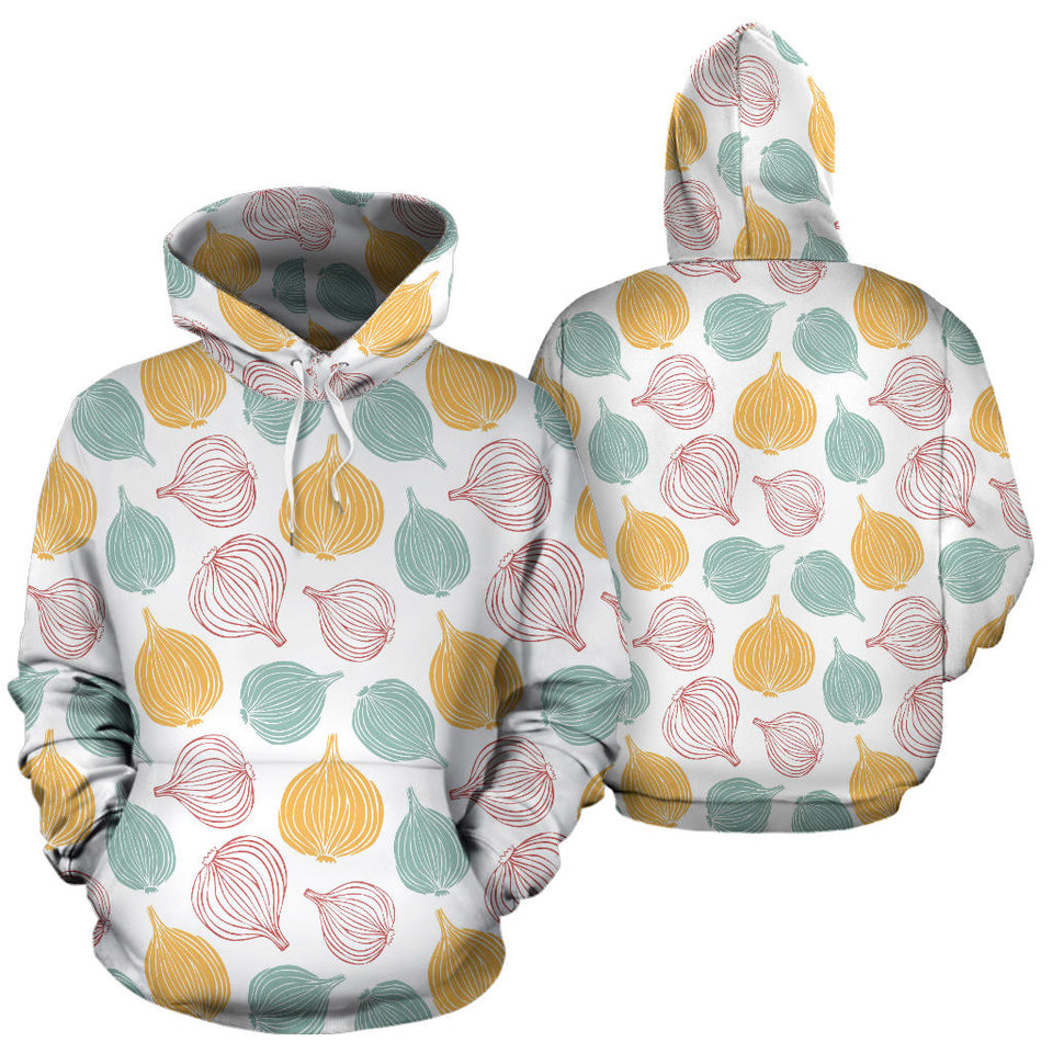 Colorful Onions White Background Men Women Pullover Hoodie