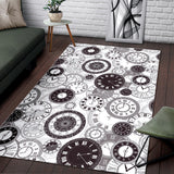 Classic Vintage Clock Pattern Area Rug