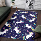 Hand Drawn Cute Unicorn Star Planet Area Rug