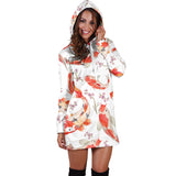 Watercolor Koi Fish Carp Fish Pattern Women'S Hoodie Dress