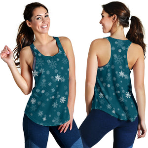 Snowflake pattern dark background Women Racerback Tank Top