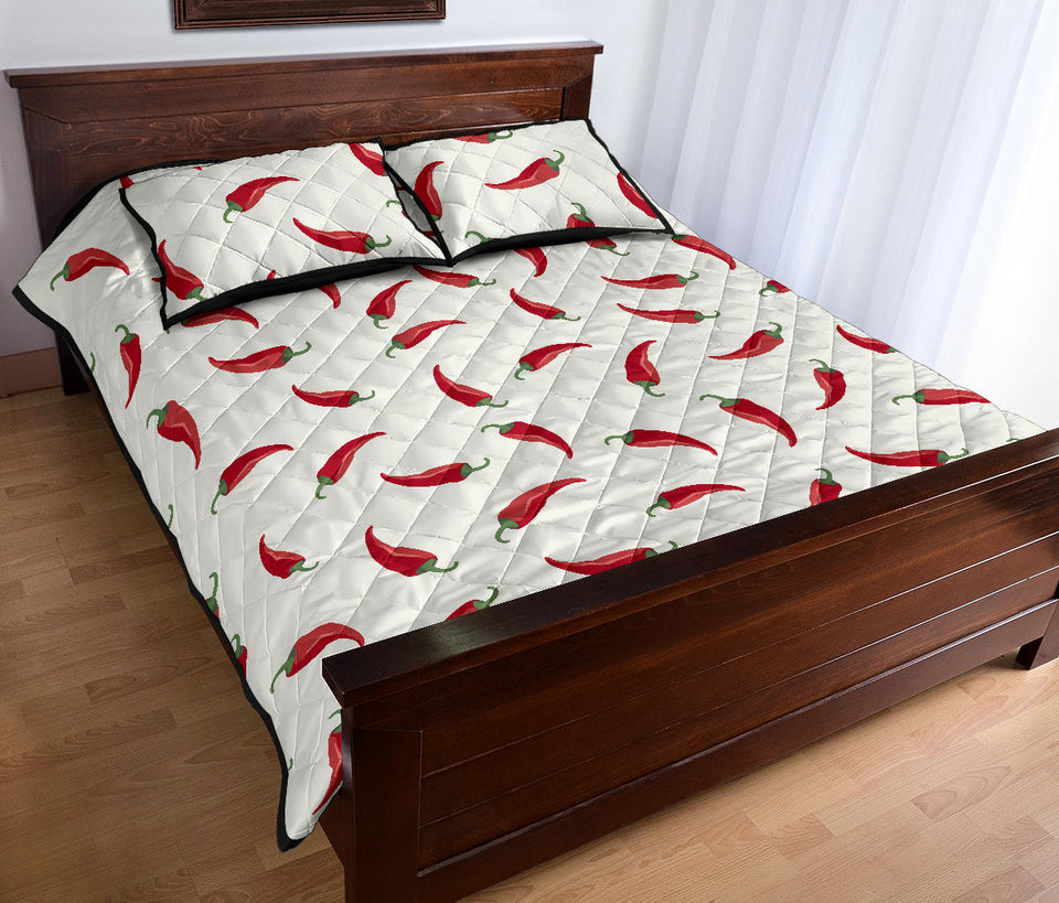 Chili peppers pattern Quilt Bed Set