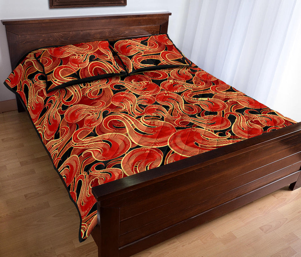 Fire flame pattern Quilt Bed Set