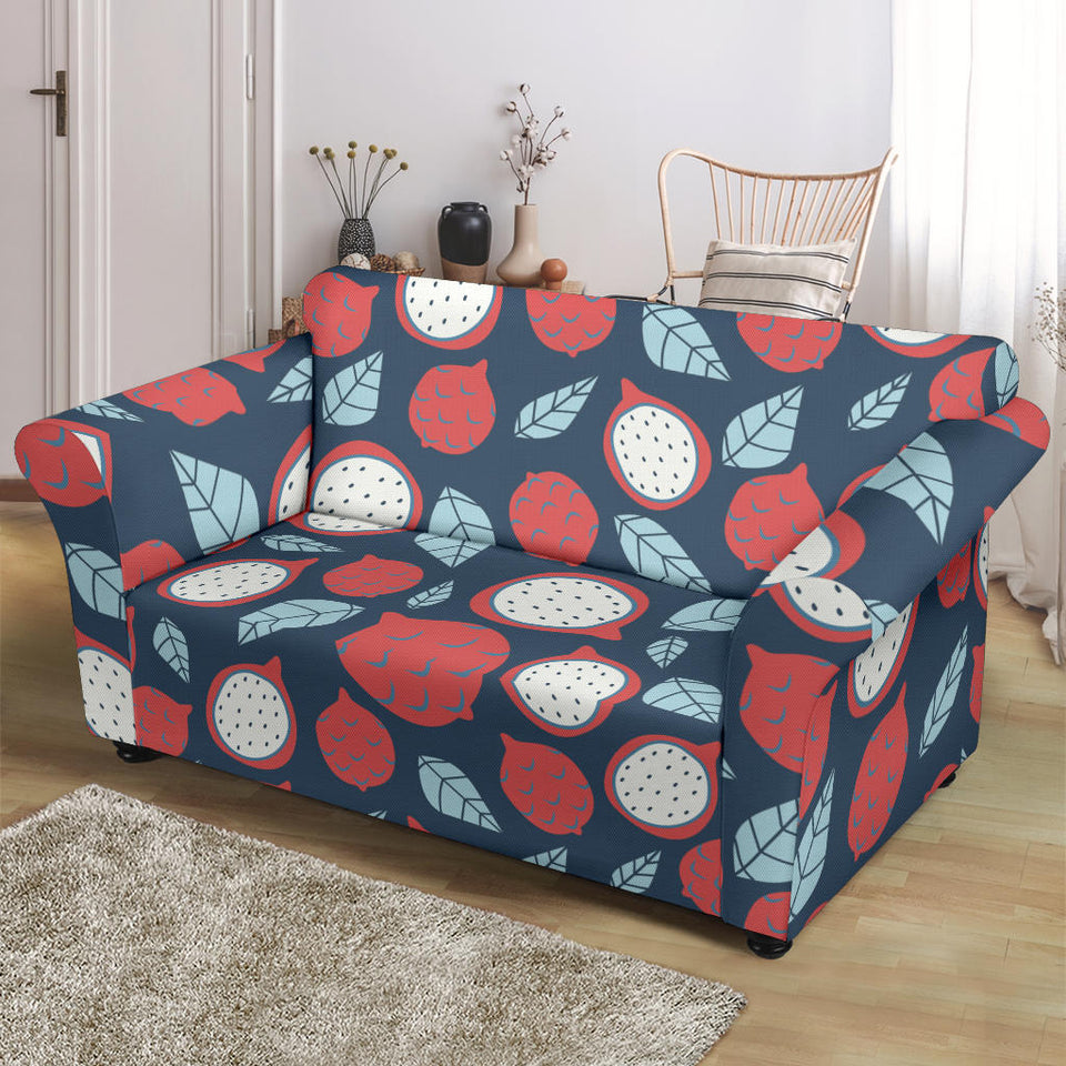 Dragon Fruits Dark Blue Background Loveseat Couch Slipcover