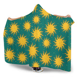 Sun Green Background Hooded Blanket
