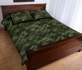 Digital Green camo camouflage pattern Quilt Bed Set