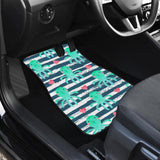 Cute Octopuses Heart Striped Background Front And Back Car Mats