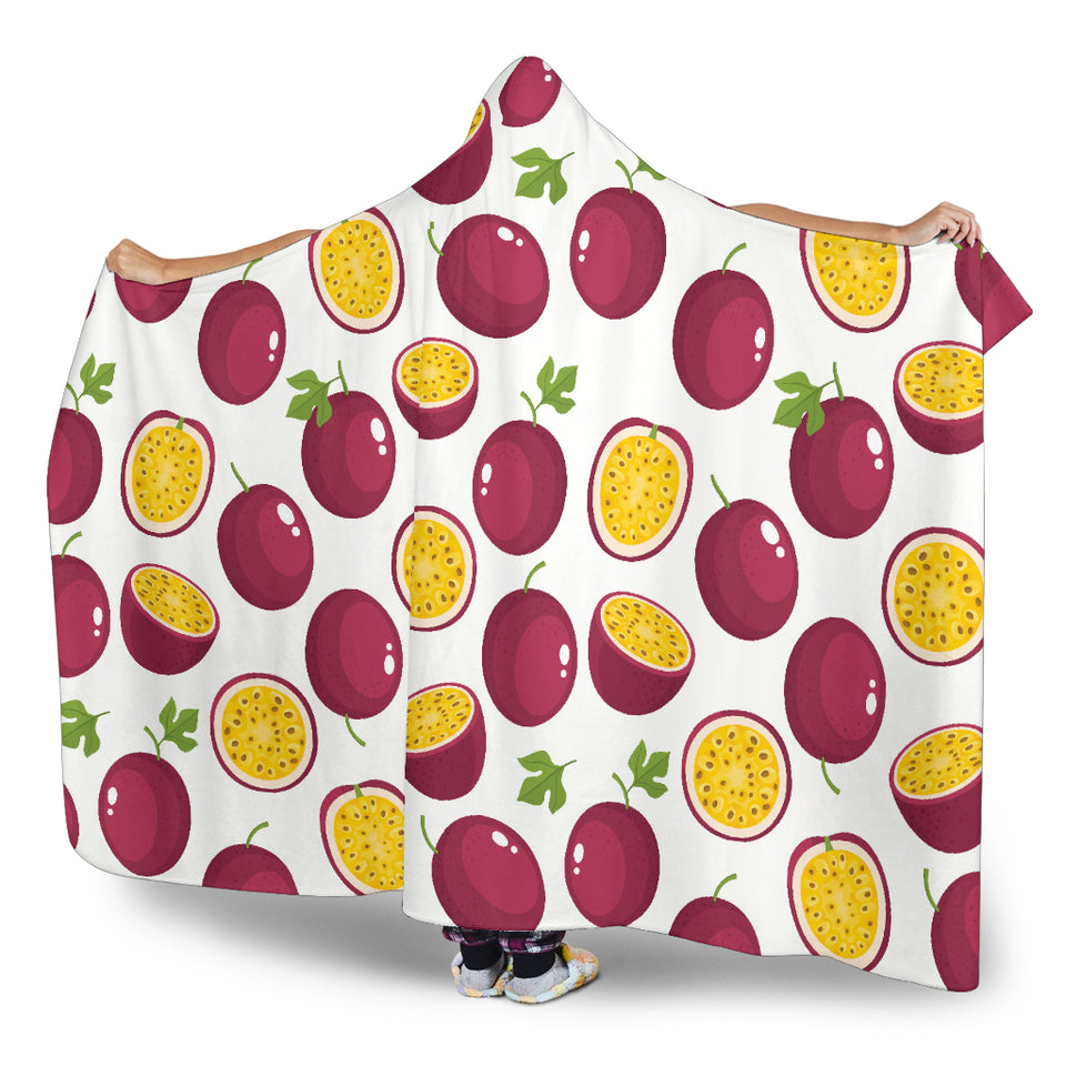 Passion Fruit Design Pattern Hooded Blanket