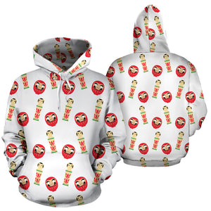 Daruma Japanese Wooden Doll Men Women Pullover Hoodie