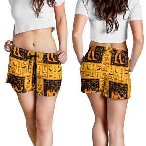 Egypt Hieroglyphics Pattern Print Design 05 Women Shorts