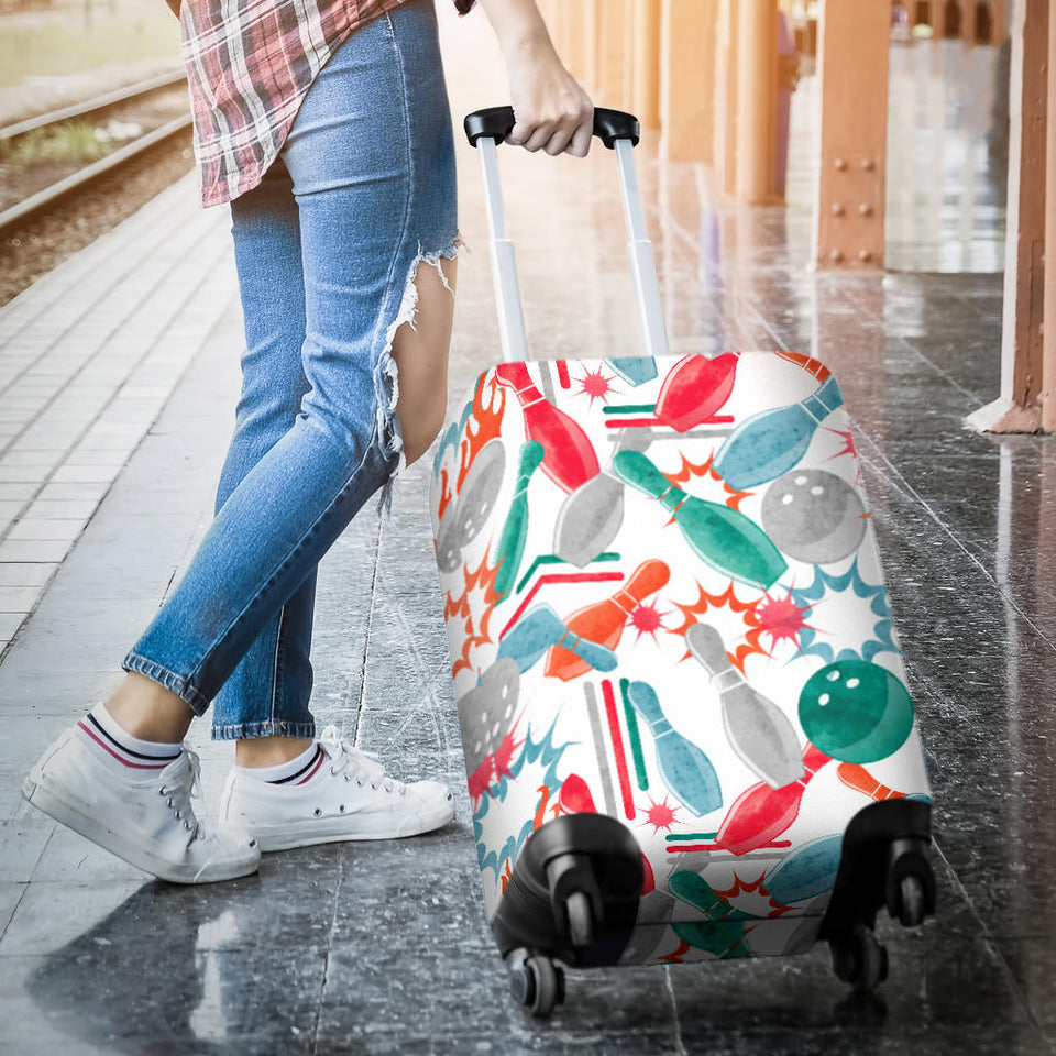 Watercolor Bowling Pattern Luggage Covers