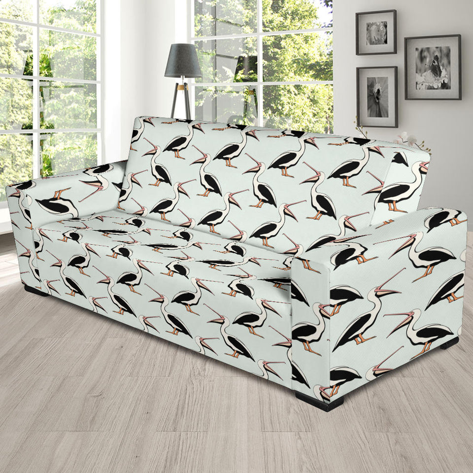 Pelican Pattern Print Design 02  Sofa Slipcover