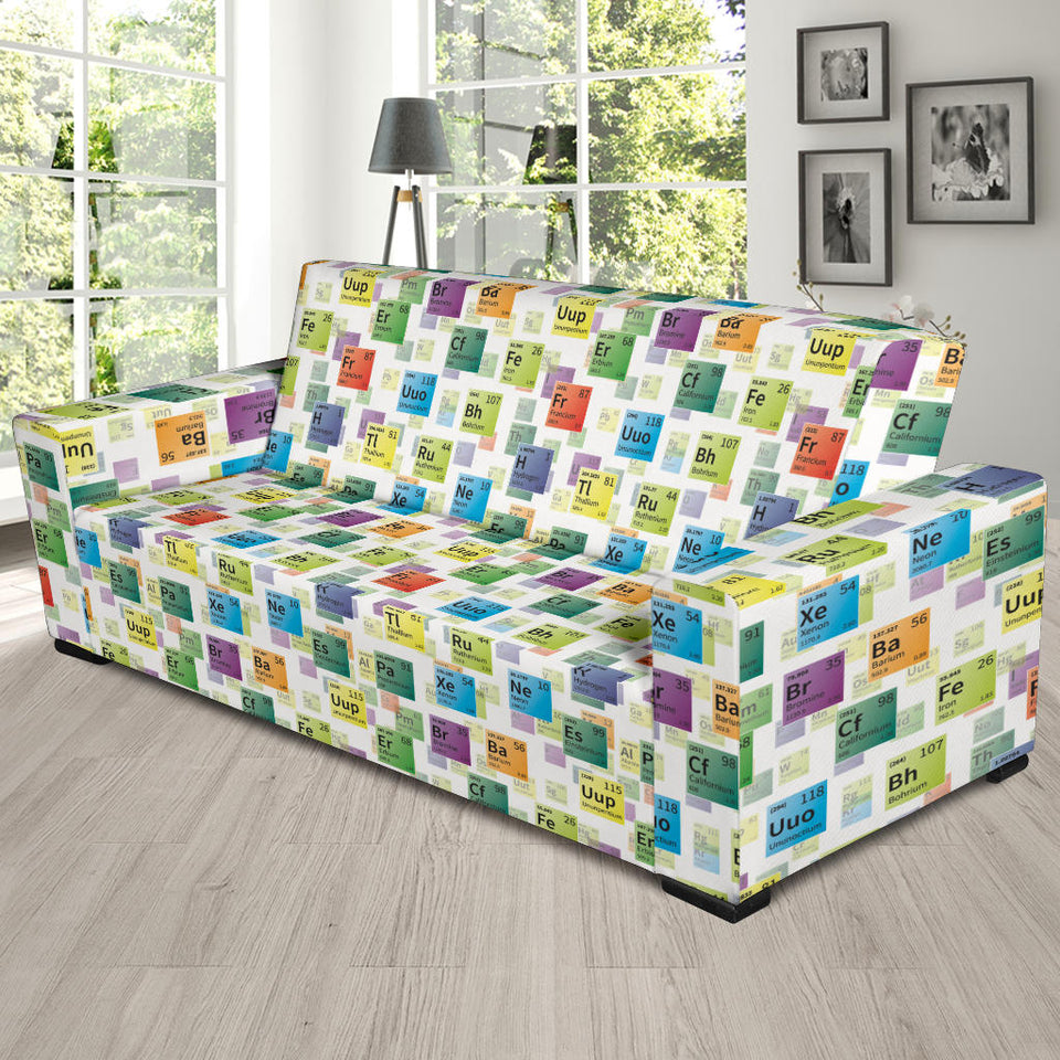 Chemistry Periodic Table Pattern Print Design 05 Sofa Slipcover