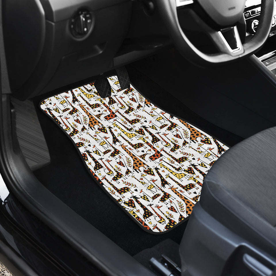 Giraffe Pattern Print Design 05 Front Car Mats