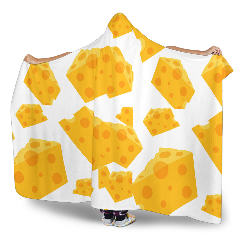 Cheese Slice Pattern Hooded Blanket