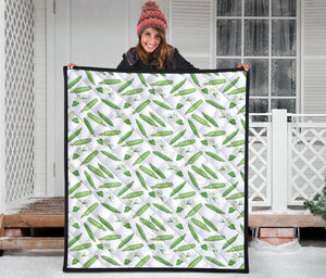 Green Peas Pattern Print Design 04 Premium Quilt