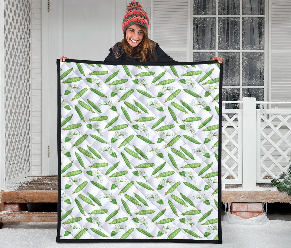 Green Peas Pattern Print Design 04 Premium Quilt