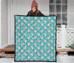 Pig Pattern Print Design 01 Premium Quilt
