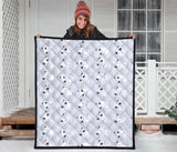 Bull Terrier Pattern Print Design 01 Premium Quilt