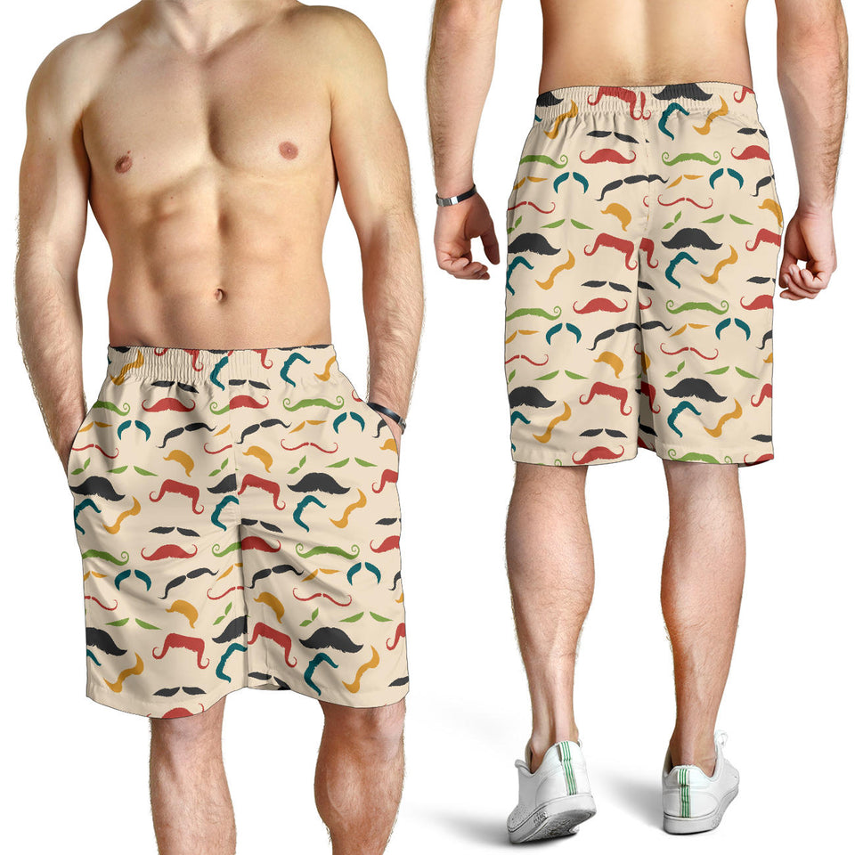 Mustache Beard Pattern Print Design 03 Men Shorts
