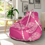 Beautiful Dragonfly Pink Background Bean Bag Cover